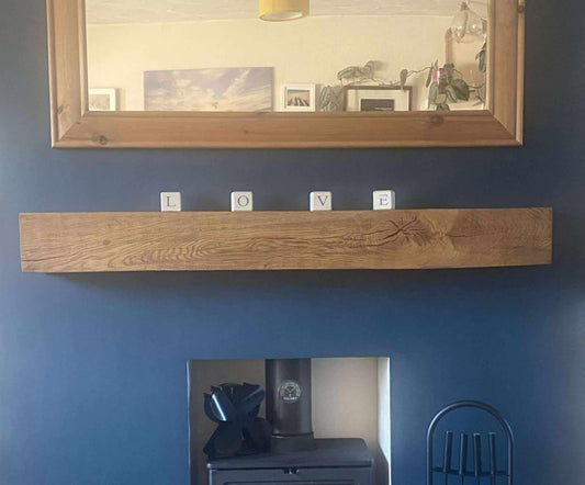 Novo Modern Oak Beam Mantlepiece 10 (W) x (D) 15 cm