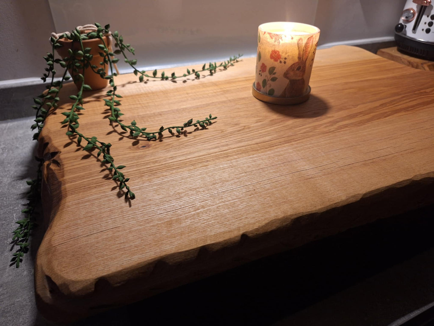 Carvello Carved Edge Ash Butchers Block 35 (W) x 8 (D) x 60 (L) cm