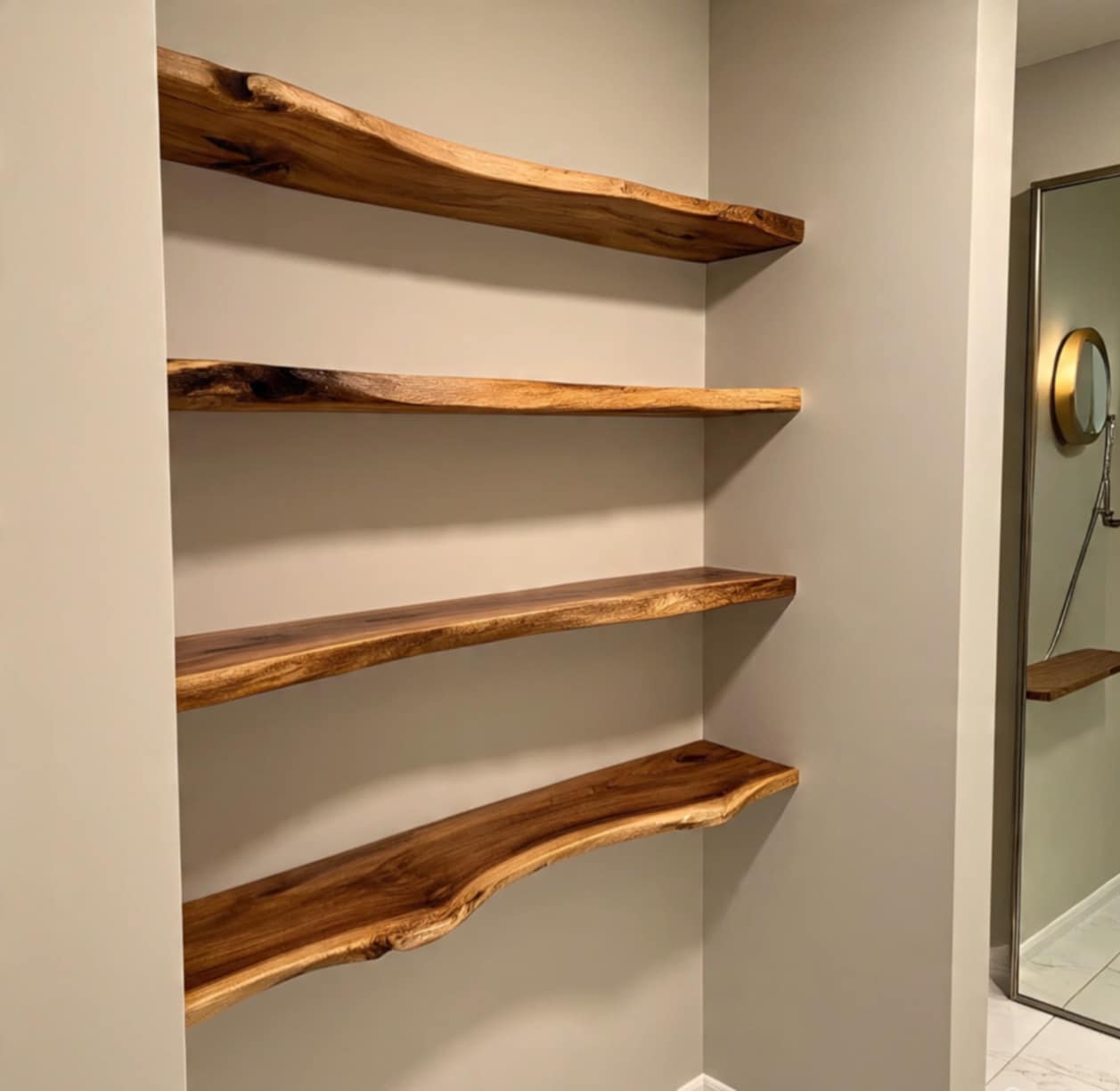 Cameira Floating Live Edge Bathroom Shelf 17 (W) x 4 (D) cm