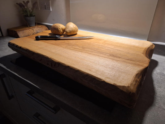 Carvello Carved Edge Ash Butchers Block 35 (W) x 8 (D) x 60 (L) cm