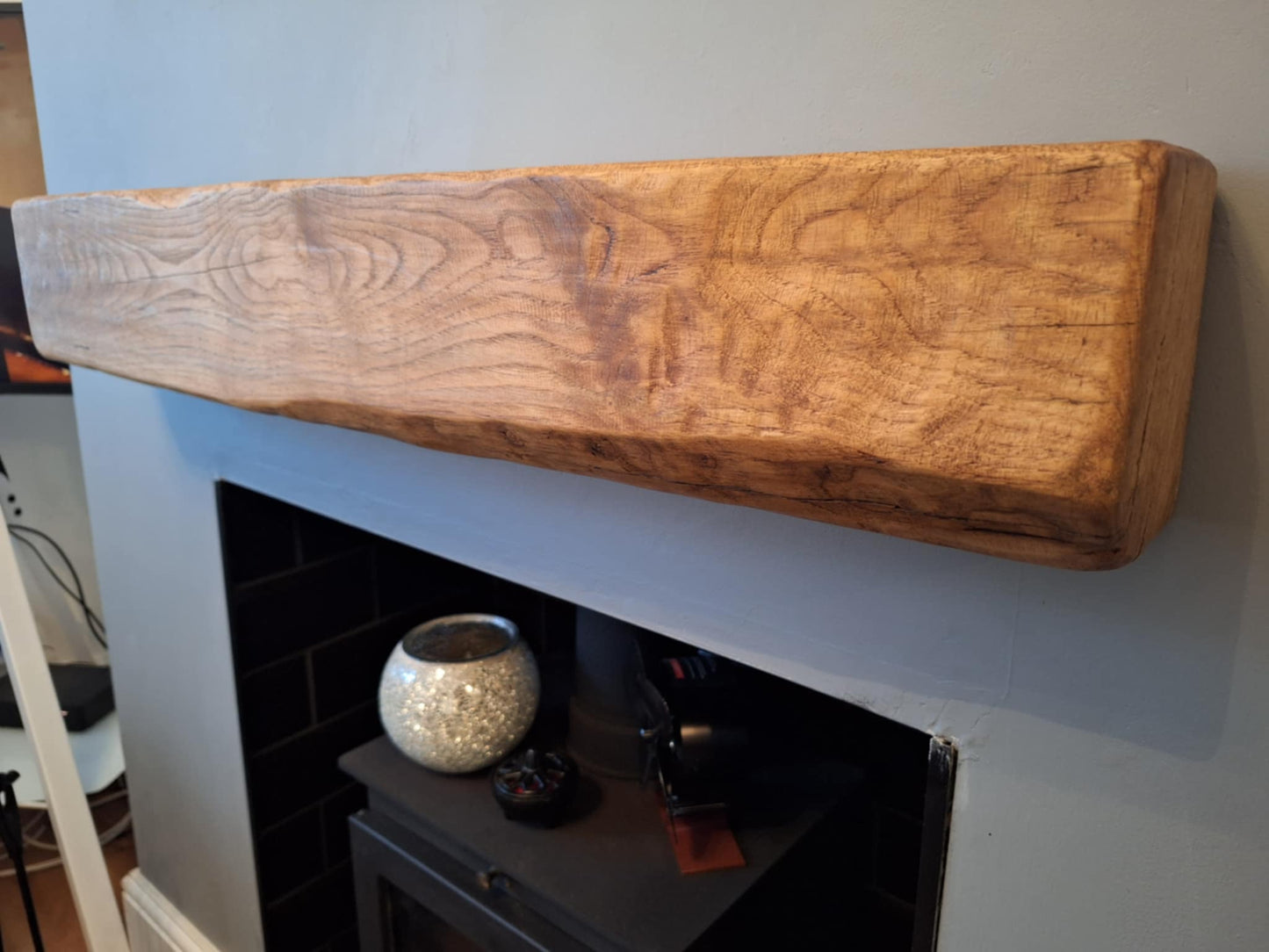 Elmhurst Handcrafted Antique Pine Finish Oak Beam Mantlepiece 15 (W) x 15 (D) cm