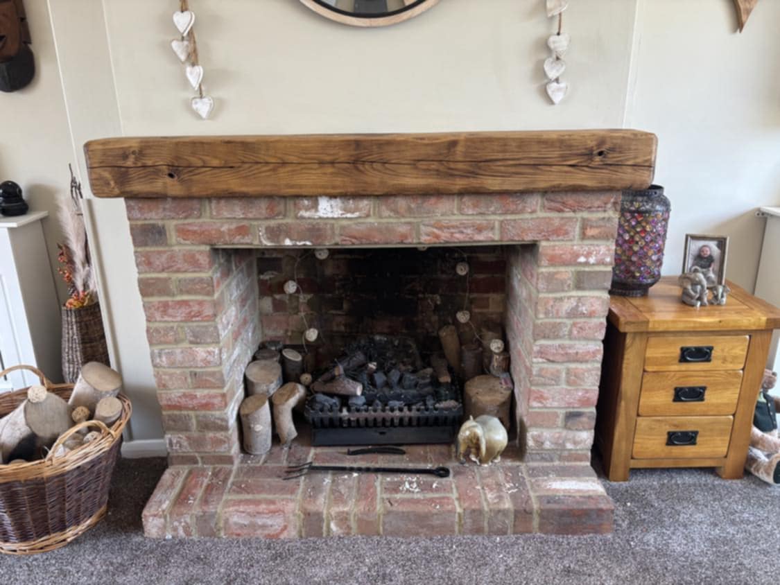Novo Rustic Farmhouse Oak Beam Mantlepiece 10 (W) x 15 (D) cm