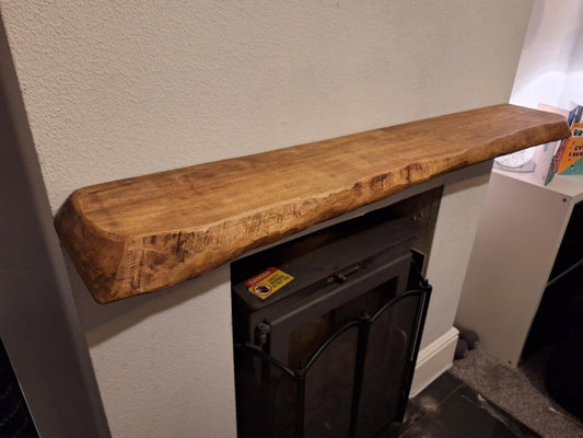 Merry's Handcrafted Waney Edge Mantleshelf 15 (W) x 6 (D) cm