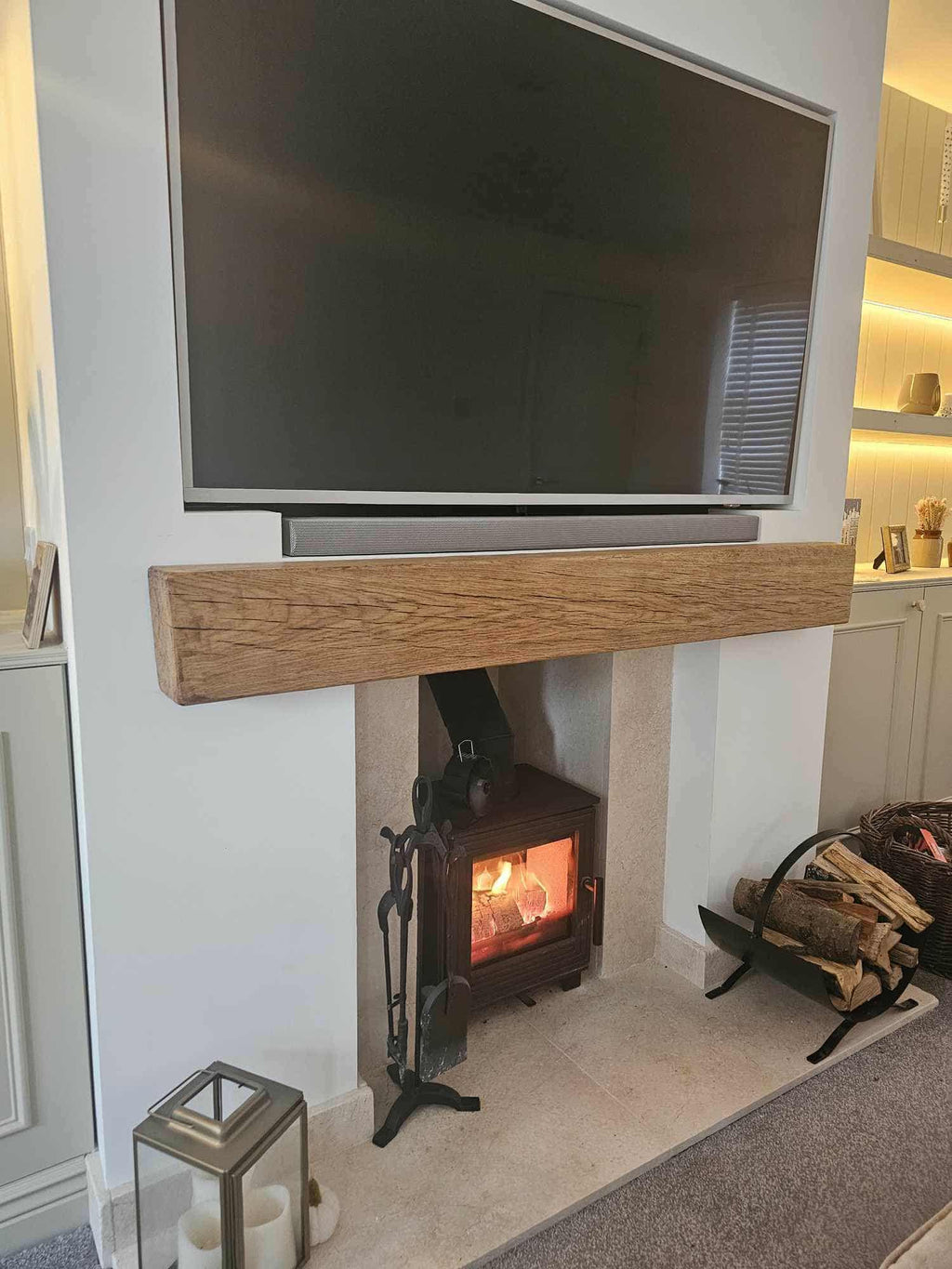 Novo Modern Oak Beam Mantlepiece 10 (W) x (D) 15 cm
