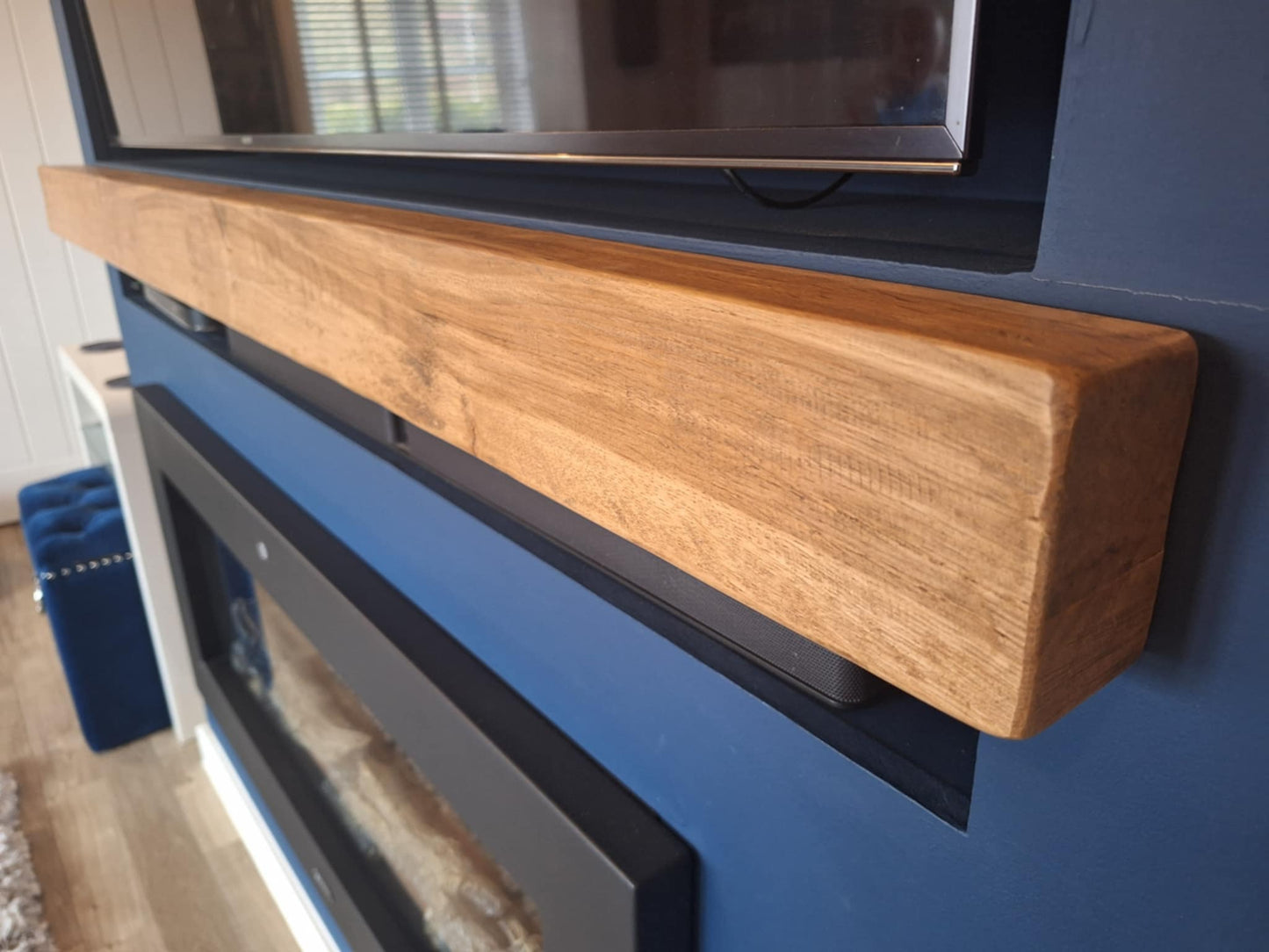 Hewthorn Antique Pine Finish Oak Beam Mantlepiece 7 (W) x 10 (D) cm