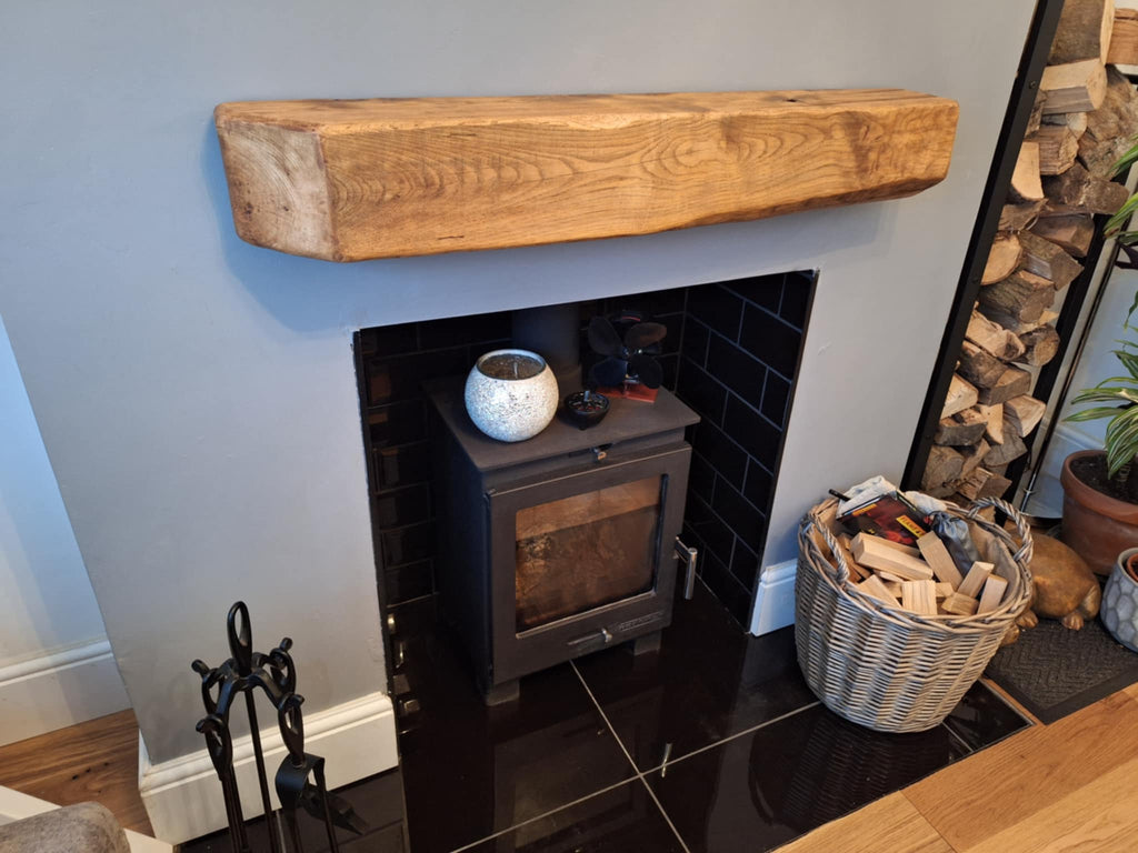 Elmhurst Handcrafted Antique Pine Finish Oak Beam Mantlepiece 15 (W) x 15 (D) cm