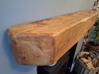 Elmhurst Handcrafted Antique Pine Finish Oak Beam Mantlepiece 15 (W) x 15 (D) cm