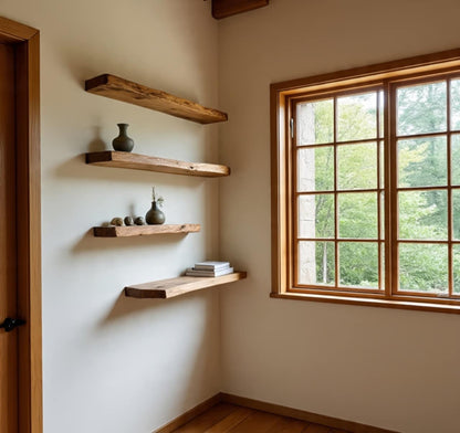 Elmhurst CORE Handcrafted Live Edge Oak Shelf 17 (W) x 4 (D) cm