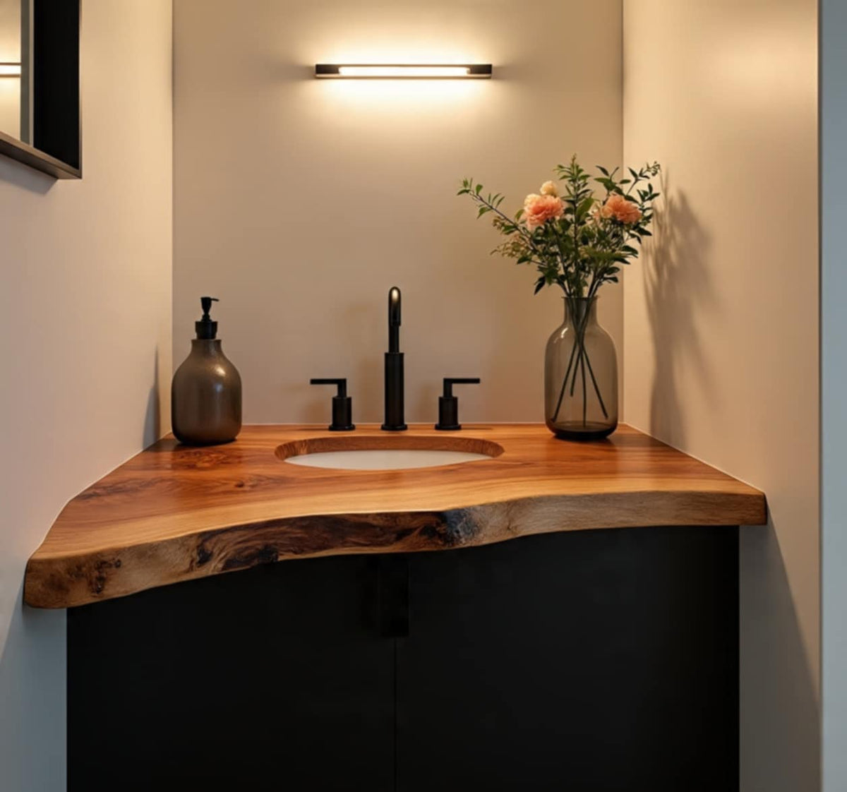 Oaklyn Live Edge Wash Basin Shelf 40 (W) x 7 (D) cm