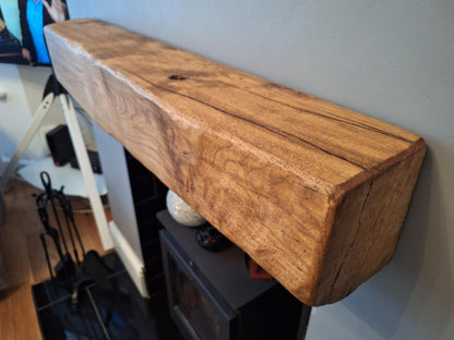 Elmhurst Handcrafted Antique Pine Finish Oak Beam Mantlepiece 15 (W) x 15 (D) cm