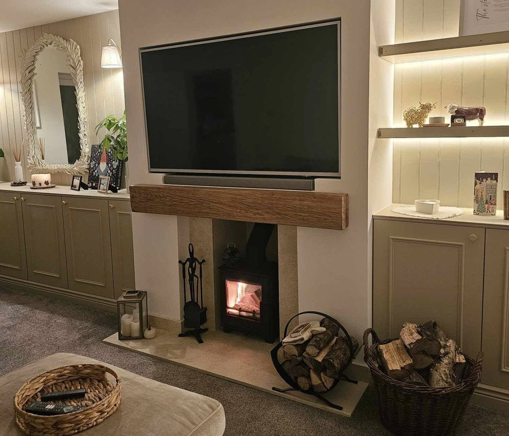 Novo Modern Oak Beam Mantlepiece 10 (W) x (D) 15 cm