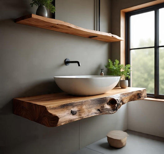 Oaklyn Live Edge Wash Basin Shelf 40 (W) x 7 (D) cm