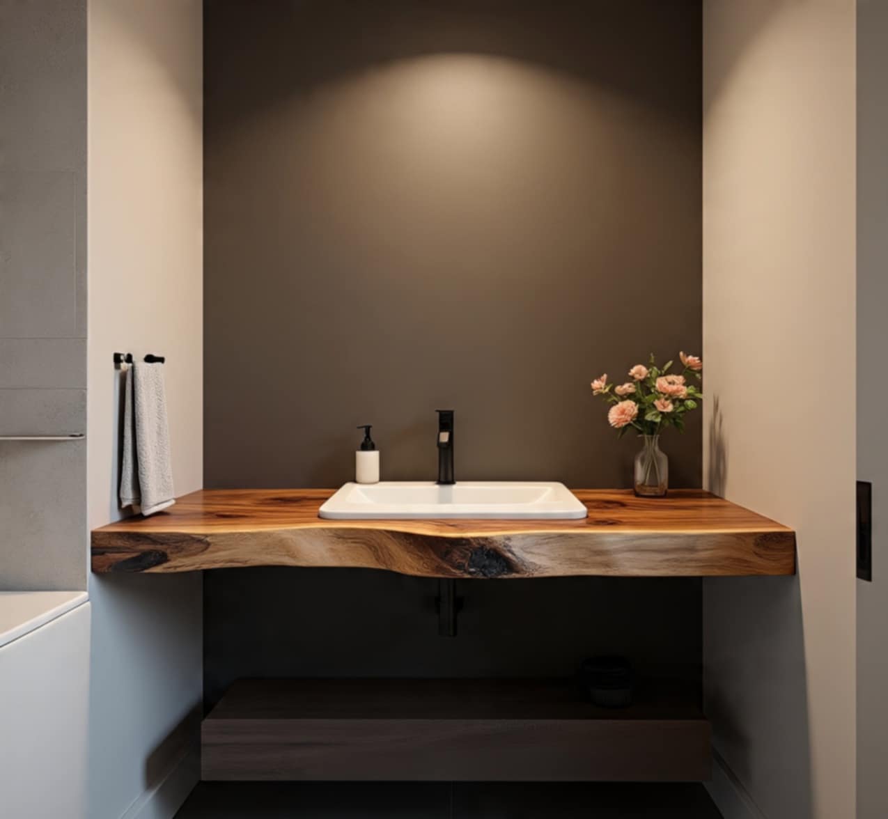 Oaklyn CORE Live Edge Wash Basin Shelf 50 (W) x 7 (D) cm