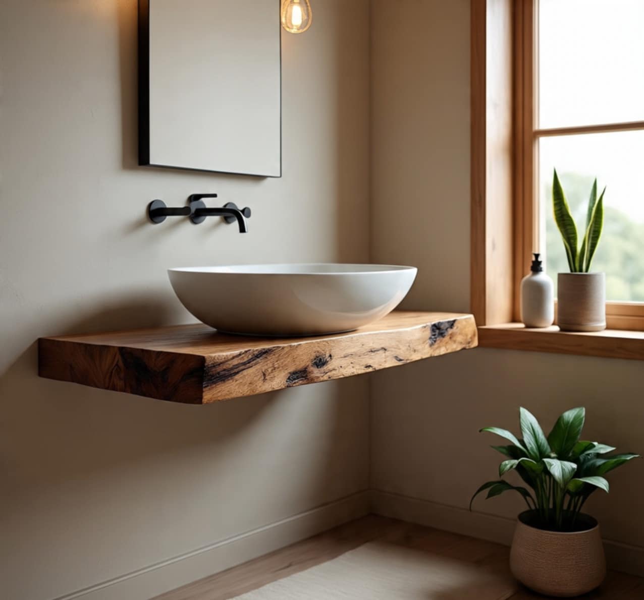 Oaklyn Live Edge Wash Basin Shelf 40 (W) x 4 (D) cm