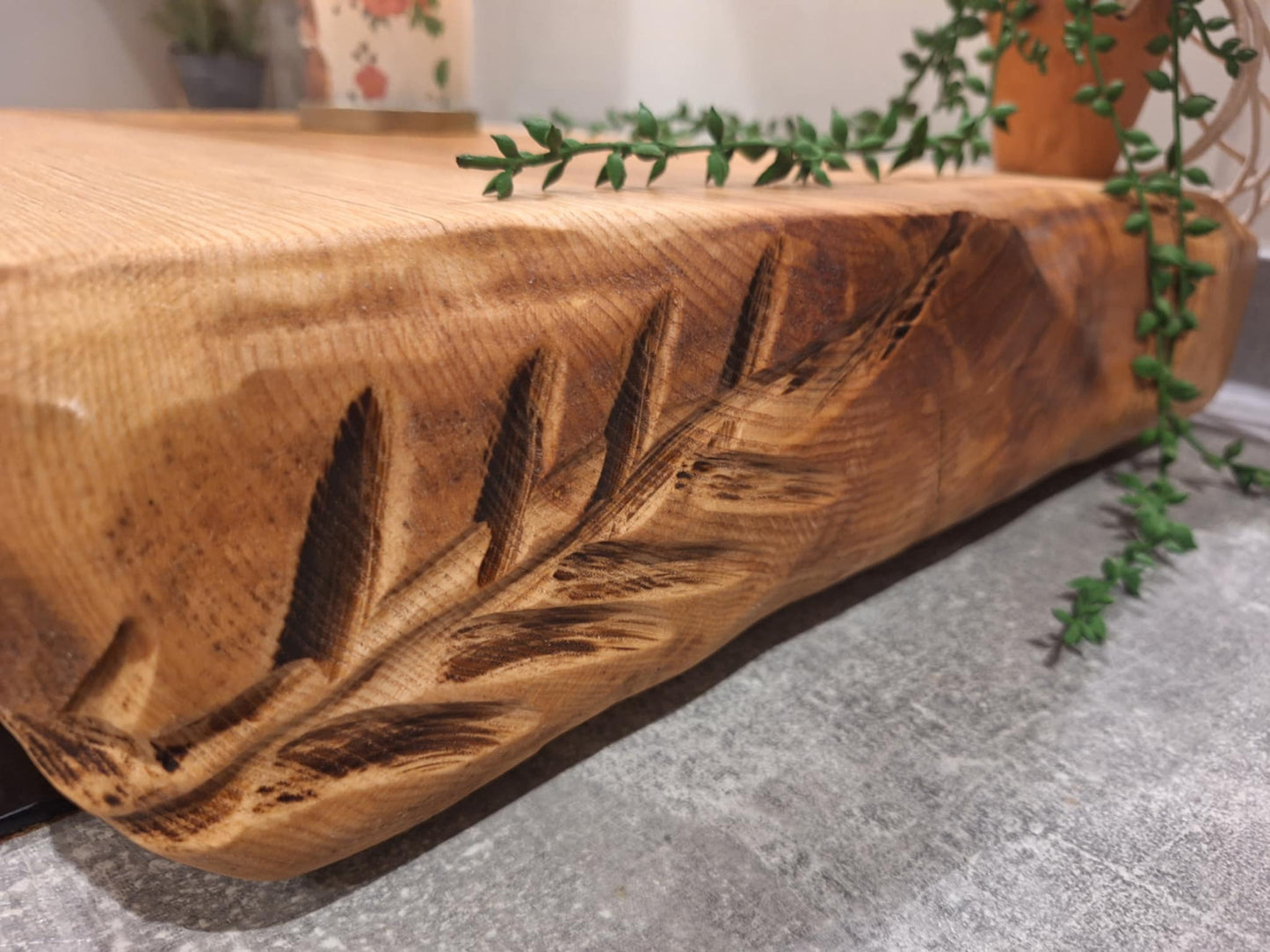 Carvello Carved Edge Ash Butchers Block 35 (W) x 8 (D) x 60 (L) cm