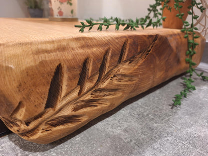 Carvello Carved Edge Ash Butchers Block 35 (W) x 8 (D) x 60 (L) cm