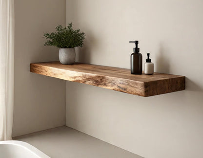 Cameira Floating Live Edge Bathroom Shelf 17 (W) x 4 (D) cm
