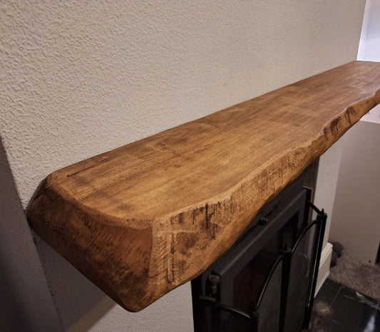 Merry's Handcrafted Waney Edge Mantleshelf 15 (W) x 6 (D) cm